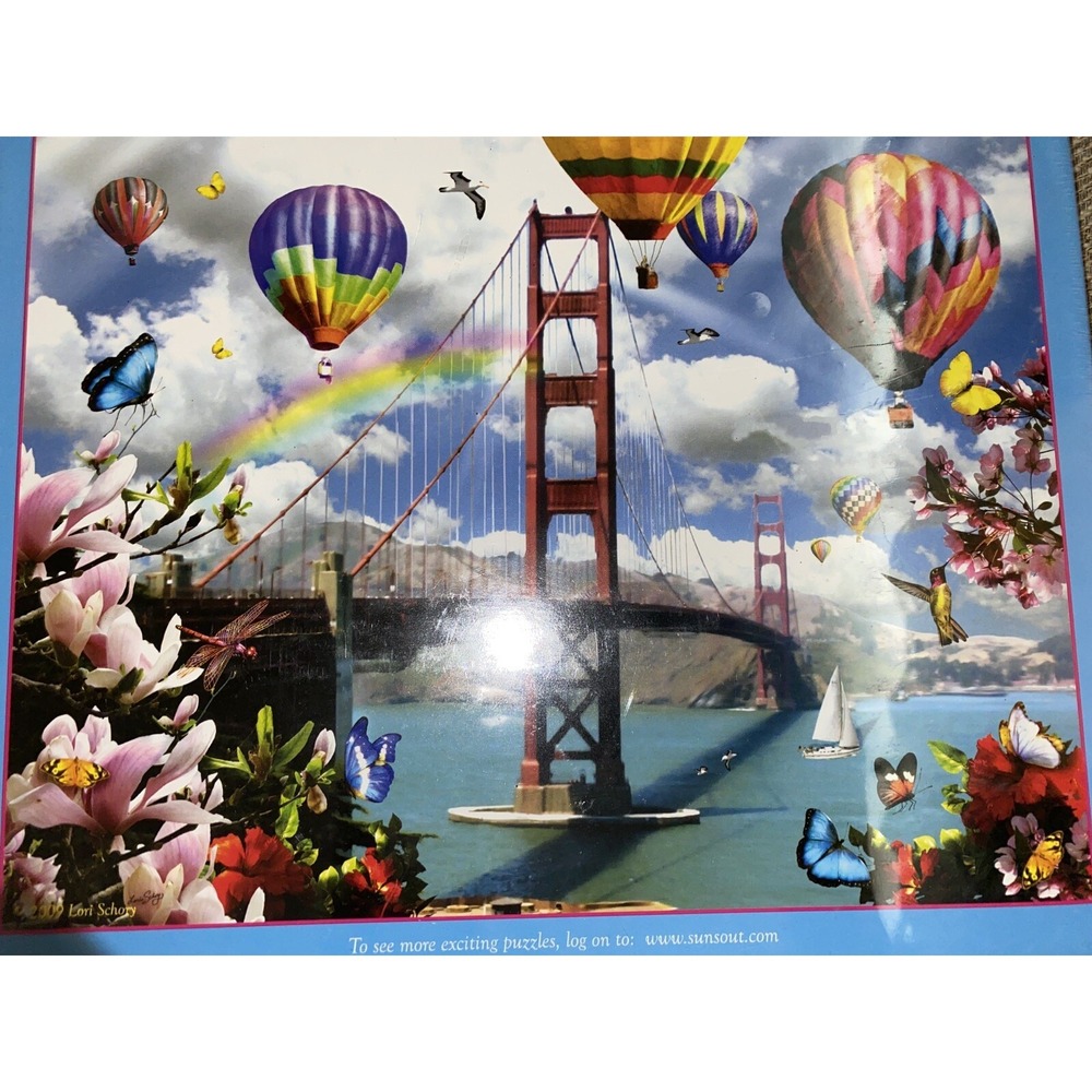 Golden Gate‎ Bridge Balloon By Lori Schory 500 Piece Puzzle New And Sealed 34937